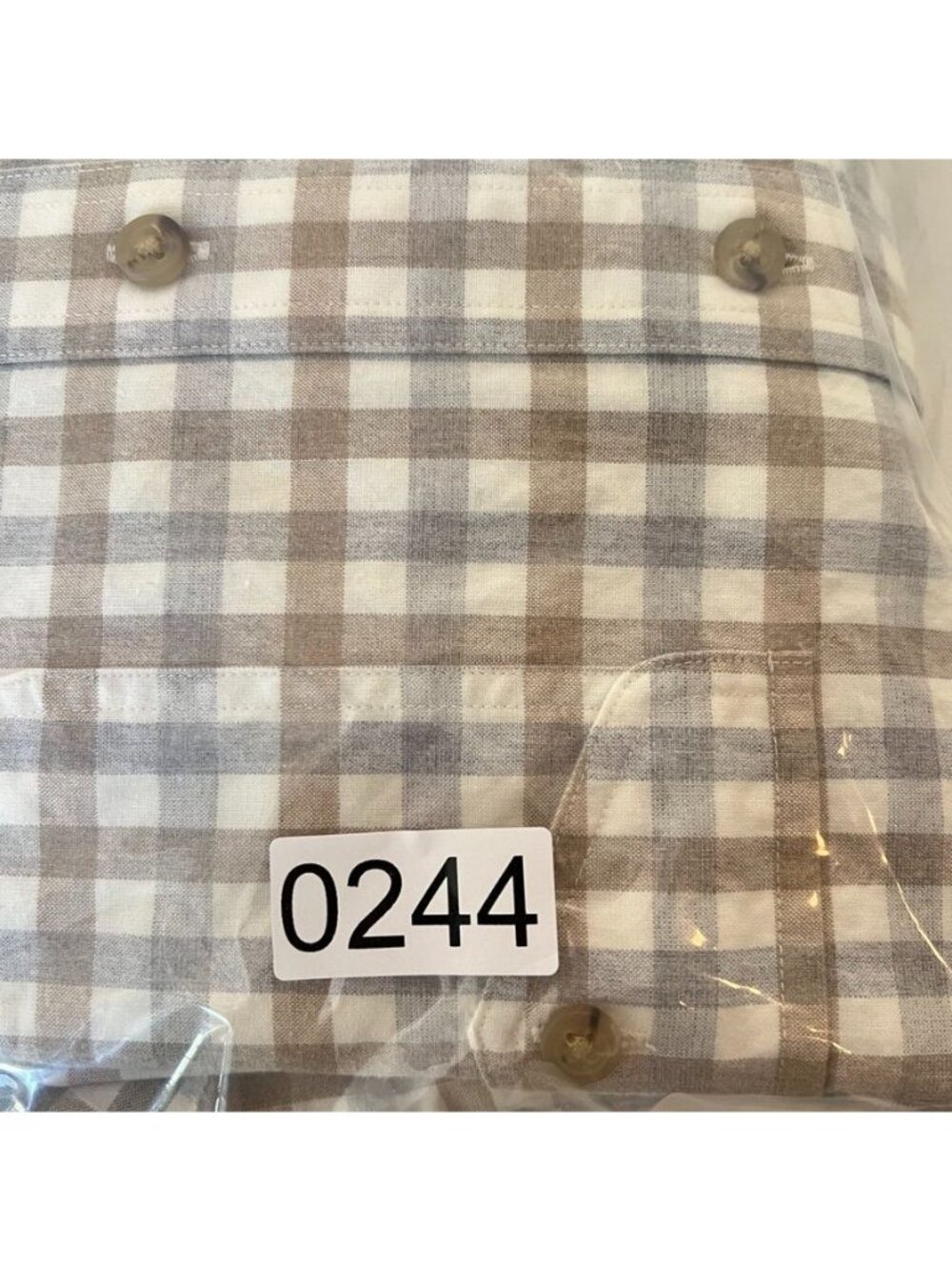 Nordstrom Mens L Shirt Brown White Plaid Cotton Stretch Flannel Button Up Frat - Picture 13 of 14